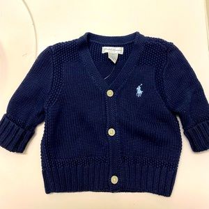 Navy Blue Ralph Lauren infant cardigans 3M